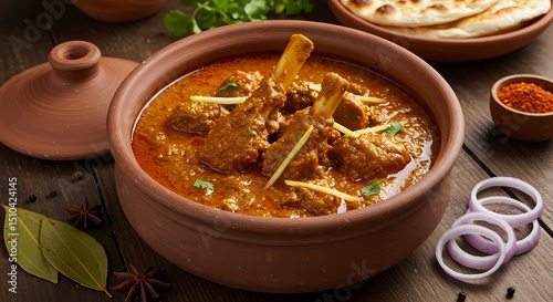 Delicious Rogan Josh Aromatic Lamb Curry in Clay Pot