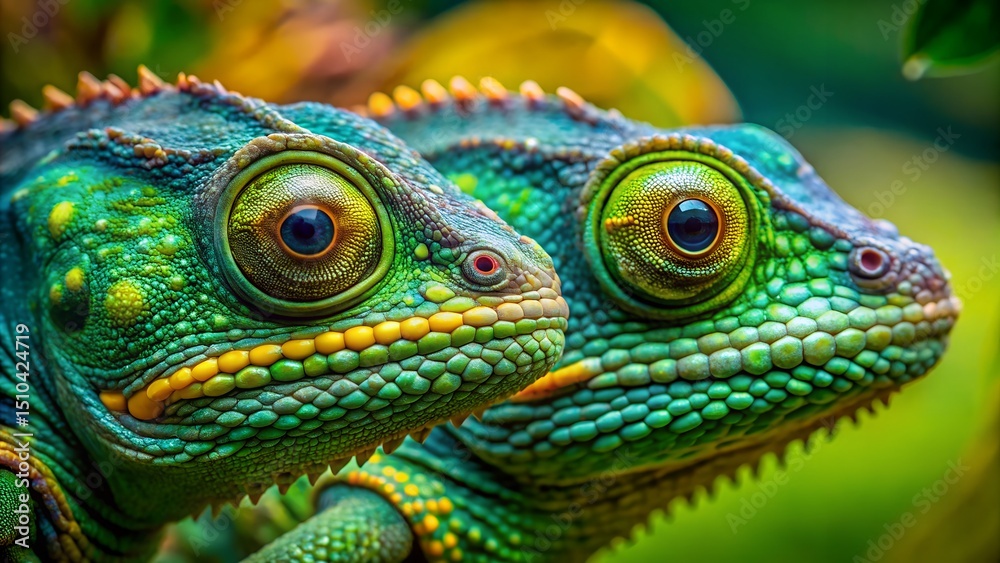 Obraz premium green iguana on a branch