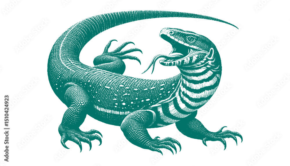 Obraz premium Ackie Monitor lizard vector