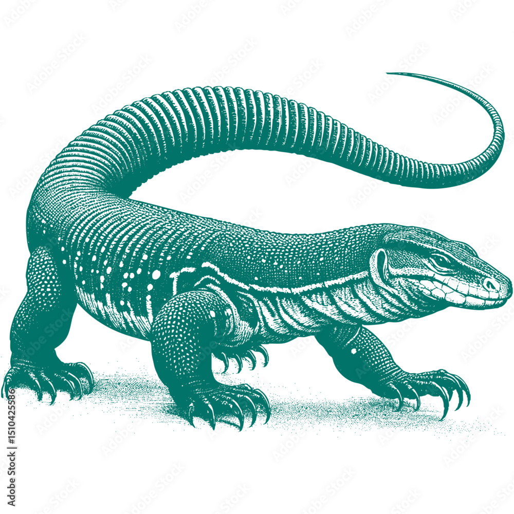 Fototapeta premium Ackie Monitor lizard vector