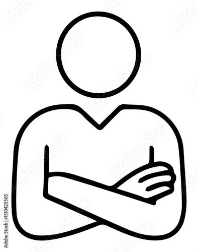 Confident Silhouette: Person with Crossed Arms Graphic Representation