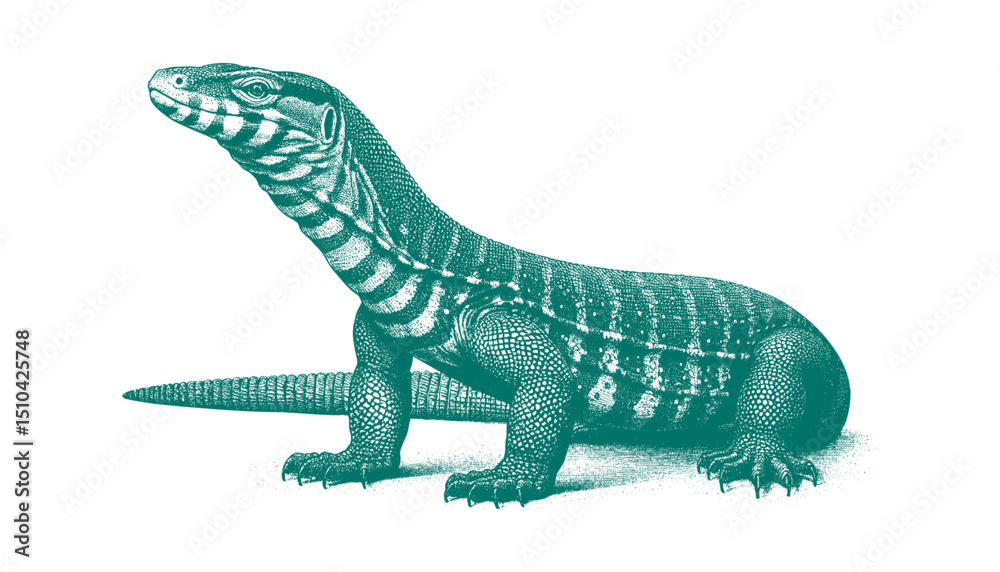 Fototapeta premium Ackie Monitor lizard vector