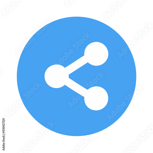 Blue Circular Share Icon with White Connectors

