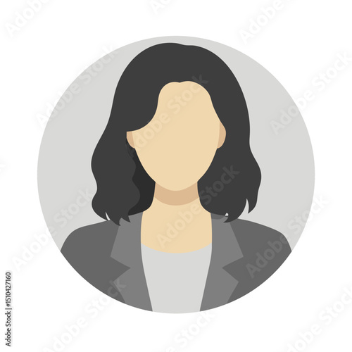 Generic Woman Avatar Icon in a Gray Circle

