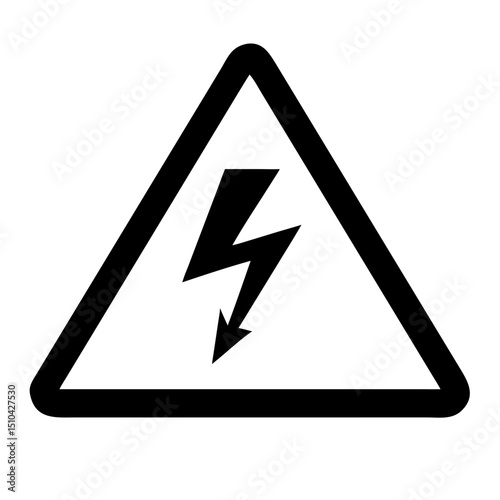 Free Download High Voltage Warning: Simple Black Vector Illustration of a Bolt of Lightning Inside a Triangular Warning Sign with a Thick Black Border, Isolated on a White Background.

 - GFXLoad
