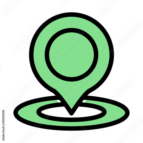 Map Pin Location Icon - Minimal Solid Color Lineal Style for Navigation & GPS. (Solid Color Lineal Style)