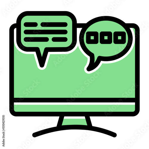 Speech Bubble Chat Icon - Solid Color Lineal Style for Messaging & Communication. (Solid Color Lineal Style)