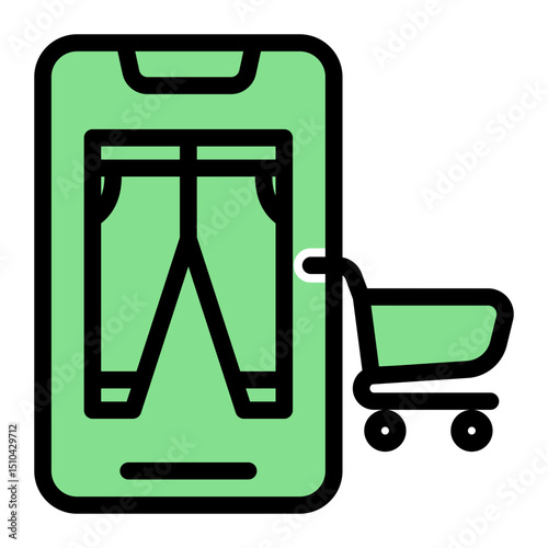 Fashion Store Icon - Solid Color Lineal Style for Digital Retail. (Solid Color Lineal Style)