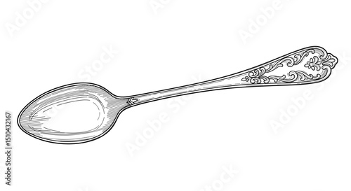 Decorative silver spoon with intricate design