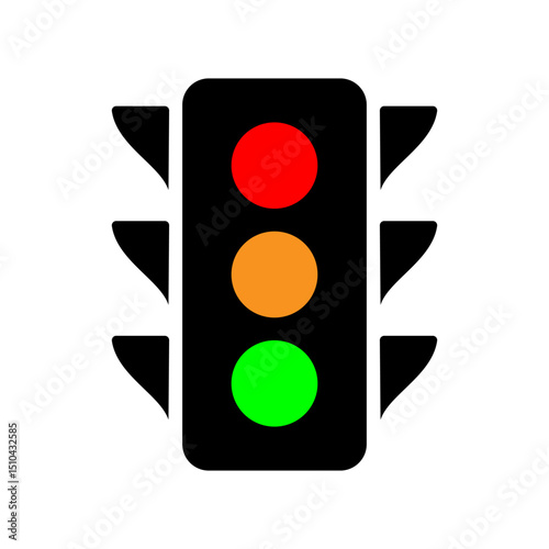 Traffic light vector icon on transparent background