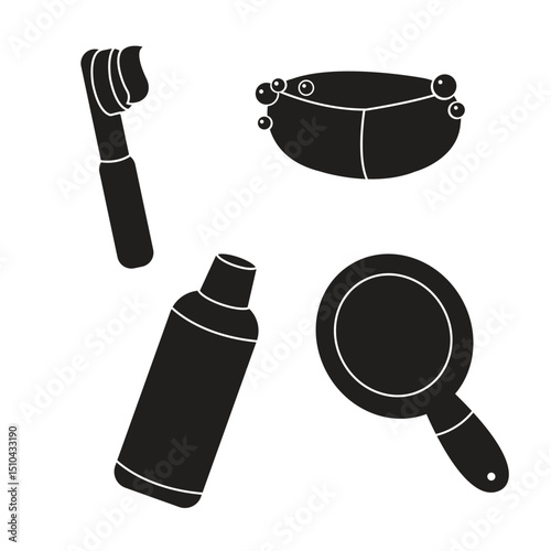 toiletries silhoutte vector design illustration