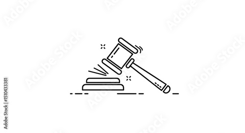 Gavel striking a sound block in a legal context