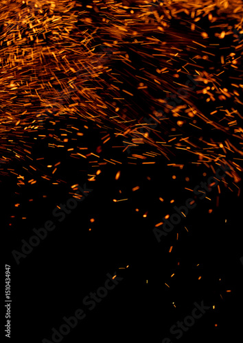 A black background with orange sparks