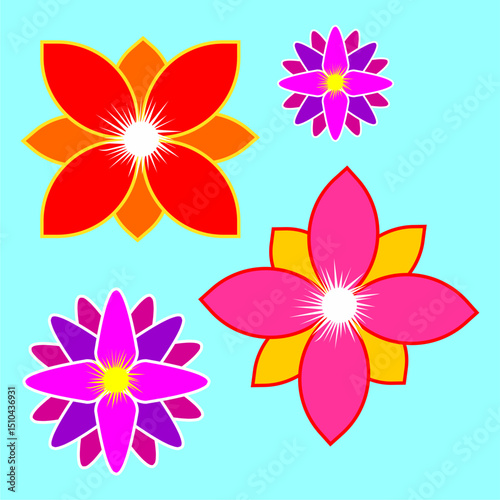 colorful flowers vector