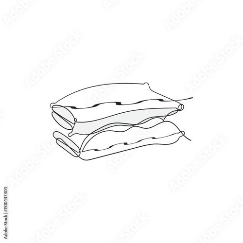 Pillow icon vector. Pillow sign and symbol. Comfortable fluffy pillow continuous line