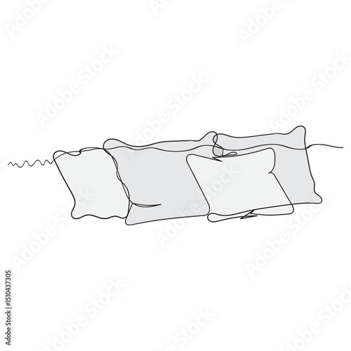 Pillow icon vector. Pillow sign and symbol. Comfortable fluffy pillow continuous line