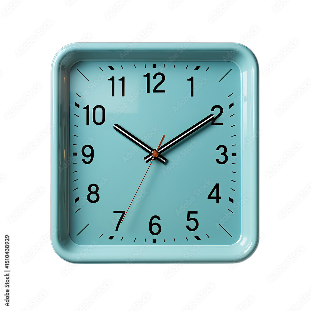 Fototapeta premium Pastel Square Clock: Time Management & Minimalist Design