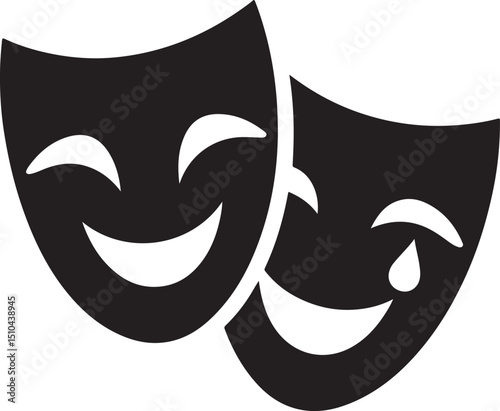 Theater masks silhouette vector,theater mask 
