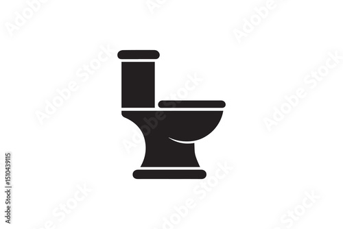 A black-and-white high commode against a white background in a straightforward and inconspicuous vector silhouette