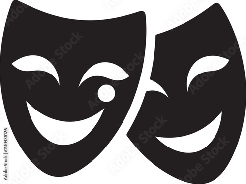 Theater masks silhouette vector,theater mask 
