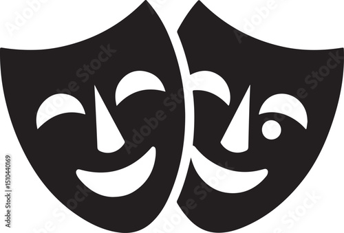 Theater masks silhouette vector,theater mask 
