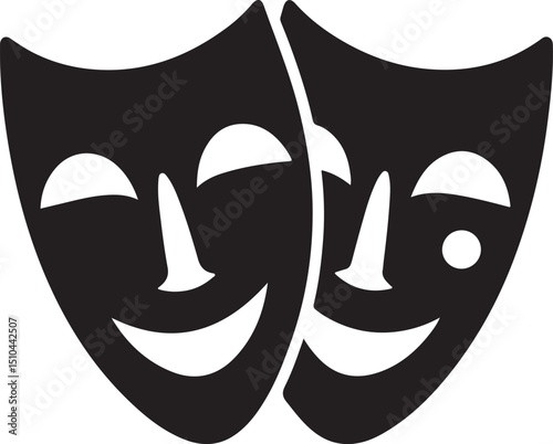 Theater masks silhouette vector,theater mask 
