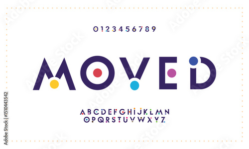 Modern abstract digital alphabet font. Minimal technology typography, Creative urban sport fashion futuristic font and with numbers. vector illustration