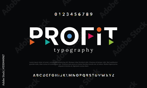 Modern abstract digital alphabet font. Minimal technology typography, Creative urban sport fashion futuristic font and with numbers. vector illustration