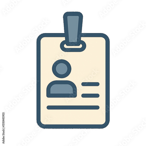 ID Badge – Flat Vector Identification Card Icon (Transparent Background)