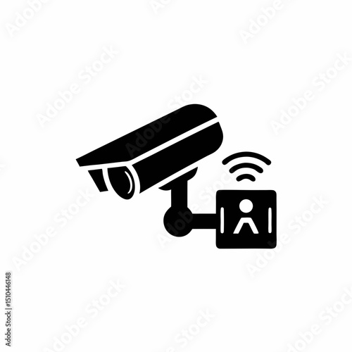 Advanced Surveillance System Vector Silhouette Icon