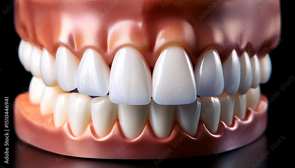 Fototapeta premium a close up of a fake tooth with a white filling