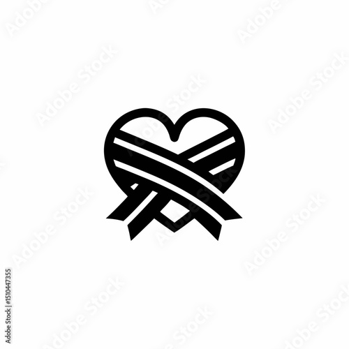 Customer Loyalty Vector Silhouette Icon Design with Heart