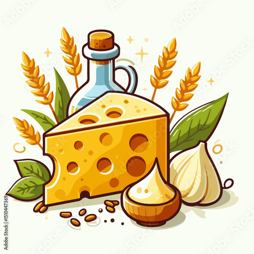 vector illustration of a cheese