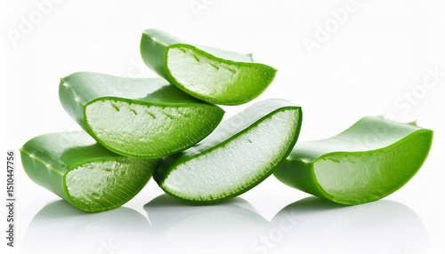 Wallpaper Mural cut aloe vera pieces isolated on white background Torontodigital.ca