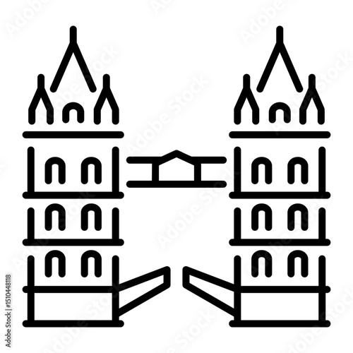 An outline style icon of london bridge