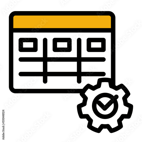 Work Schedule Icon - Color Lineal Style for Time Management. (Color Lineal Style)