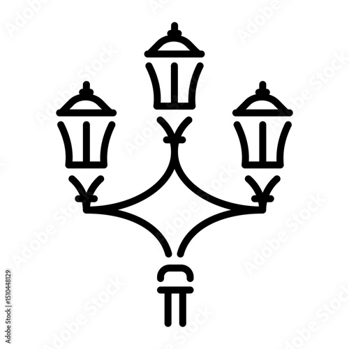 A linear style icon of street light