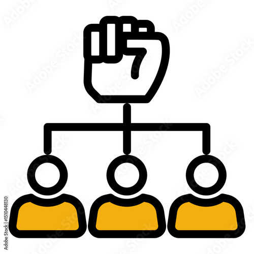 Collaborative Teamwork Icon - Color Lineal Style for Group Success. (Color Lineal Style)