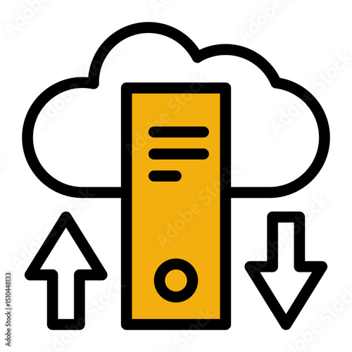 Cloud Data Storage Icon - Color Lineal Style for Digital Solutions. (Color Lineal Style)