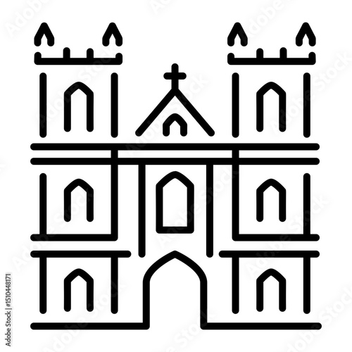 A linear style icon of westminster abbey