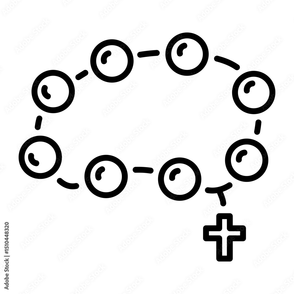 Obraz premium An outline style icon of rosary