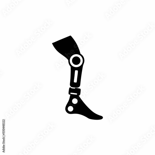 Futuristic Prosthetic Limb Vector Silhouette Icon