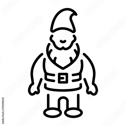 An outline style icon of garden gnome