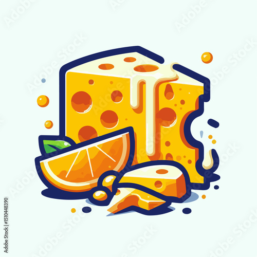 vector illustration of a cheese