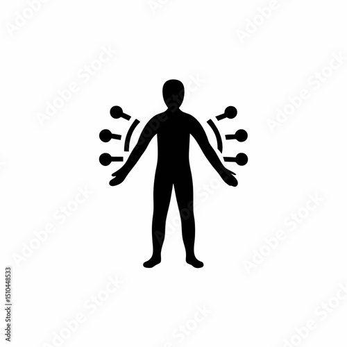 Human Enhancement Tech Vector Silhouette Icon
