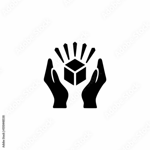Hologram Projection Vector Silhouette Icon Design