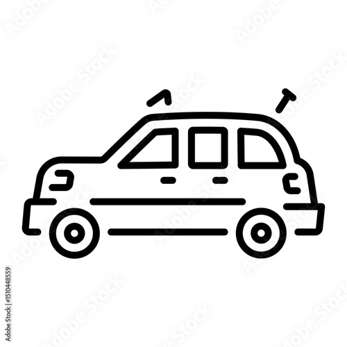 A line style icon depicting a royal car 