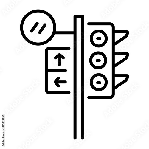 A line style icon showing traffic lights signal 