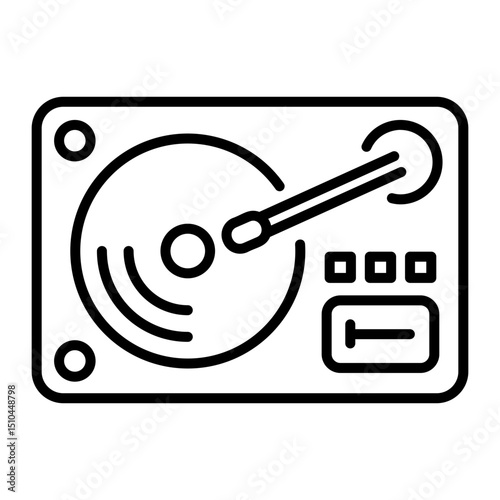 A linear icon depicting a vinyl recorder 