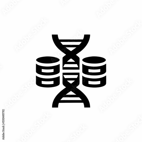NA Data Storage Vector Silhouette Icon Design with DNS Symbol